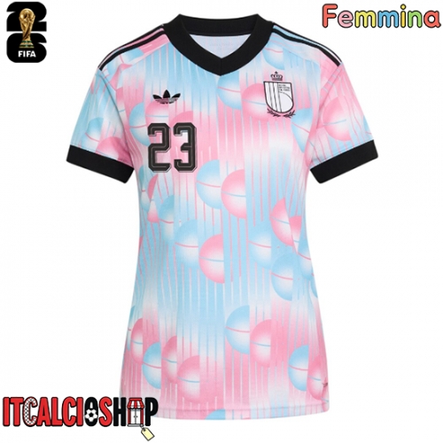 Belgio Amadou Onana #24 Seconda Maglia Femmina Mondiali 2026 Manica Corta